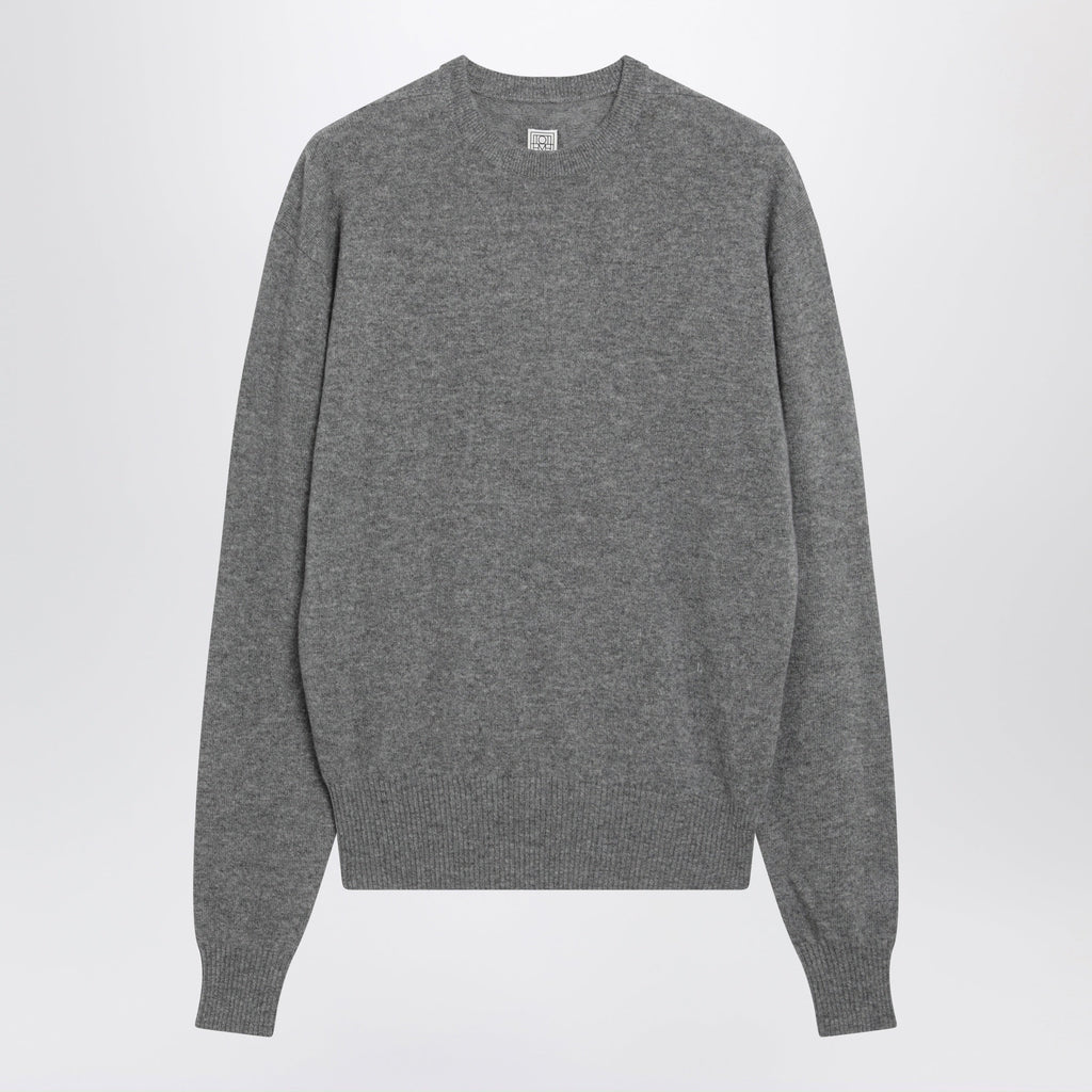 Toteme Classic Cashmere Crew-Neck Sweater In Mid Grey Melange Women