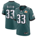 Men's Philadelphia Eagles Cooper DeJean #33 Midnight Green Super Bowl LIX Game Player Jersey1