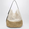 Toteme Tote Bag With Belt Detail In Ecru Raffia Women