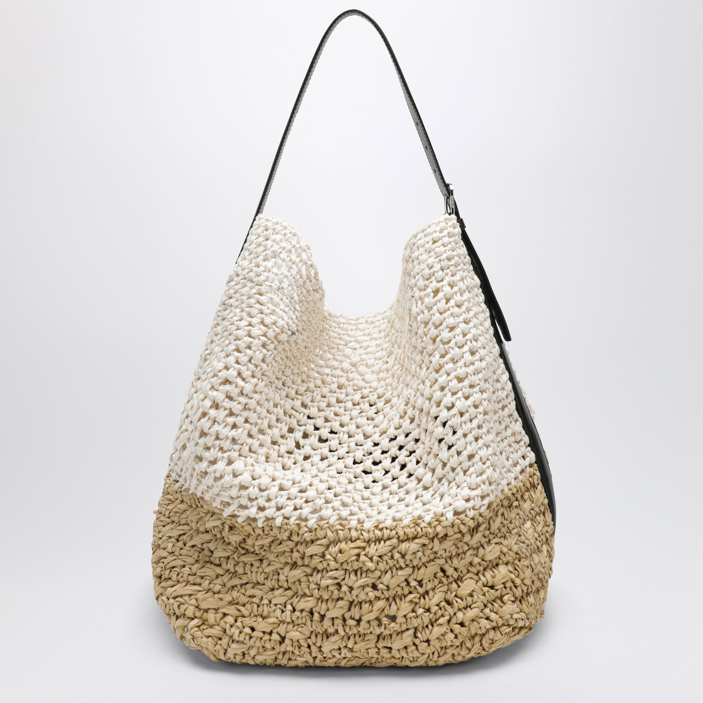 Toteme Tote Bag With Belt Detail In Ecru Raffia Women