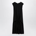 Toteme Maxi Jersey Dress With Belt In Black Cotton Women