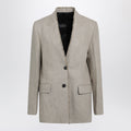 Toteme Beige Frayed-Lapel Natural Linen Blazer Women