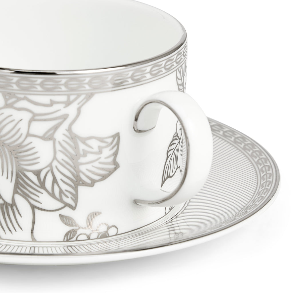 Silver Tonquin Teacup & Saucer 235ml 7.9floz
