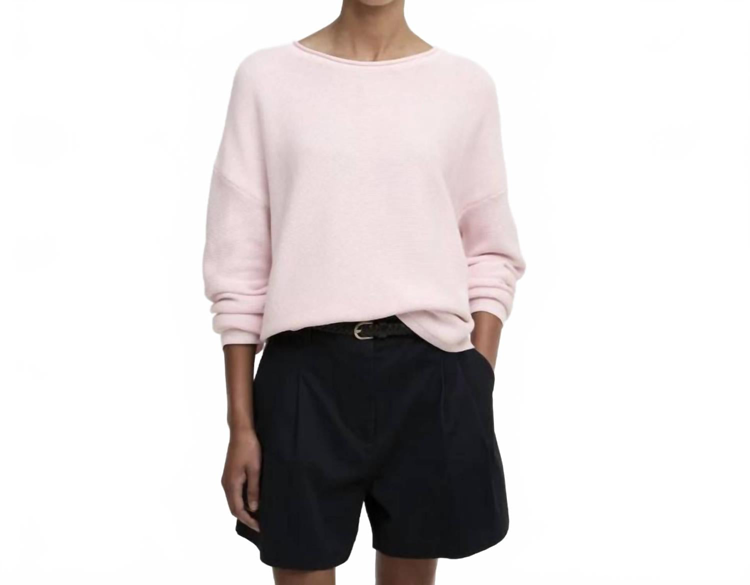 Marine Crew Neck Jumper In Pink
