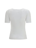 Ganni Women Ribbed Cotton T-Shirt