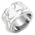 High polished (no plating) Stainless Steel Ring with Epoxy in White