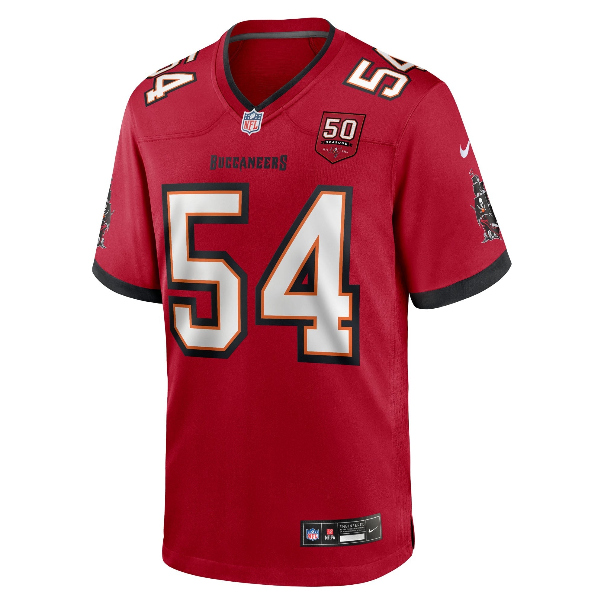 Tampa Bay Buccaneers Lavonte David Red 50th Season Team Game Jersey