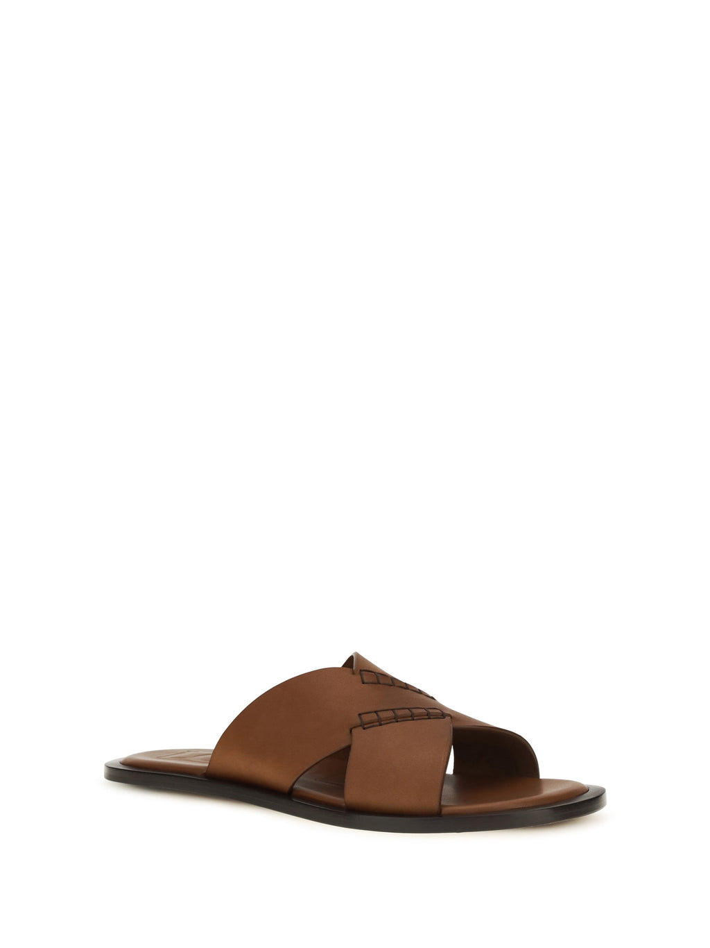 Loewe Men Flex Cross Leather Slide Sandals