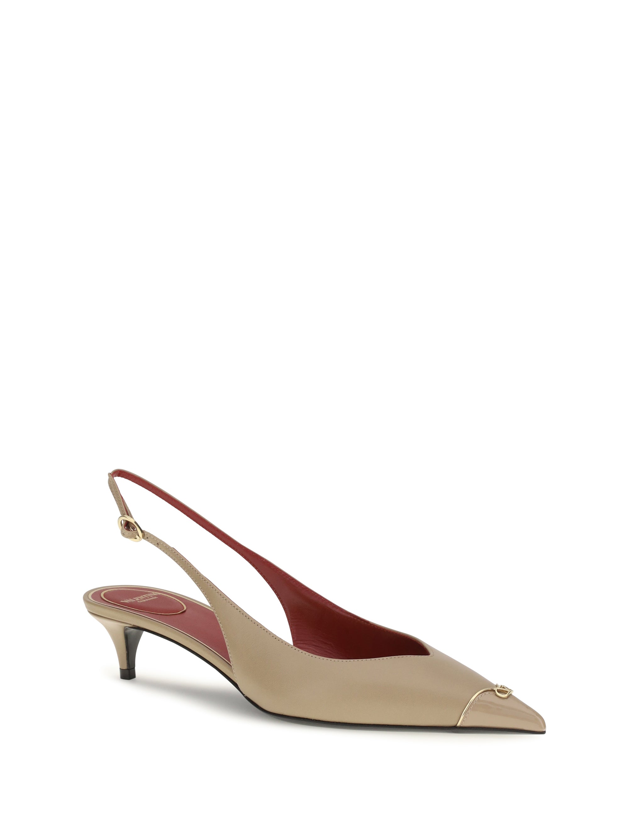 Valentino Garavani Women Vlogo Signature Kitten-Heel Slingback Pumps