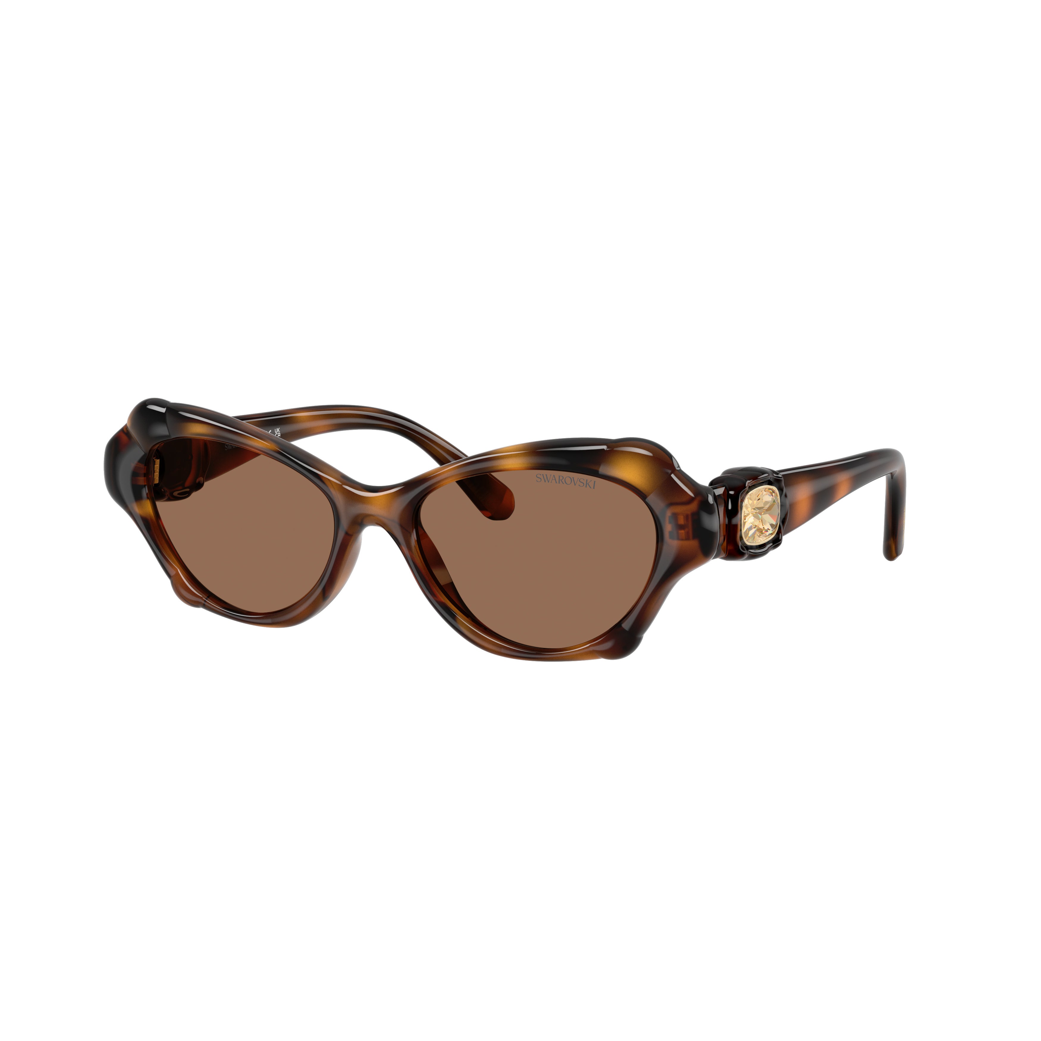 0Sk6050 Tortoiseshell Cat-Eye Sunglasses with Gold Emblem