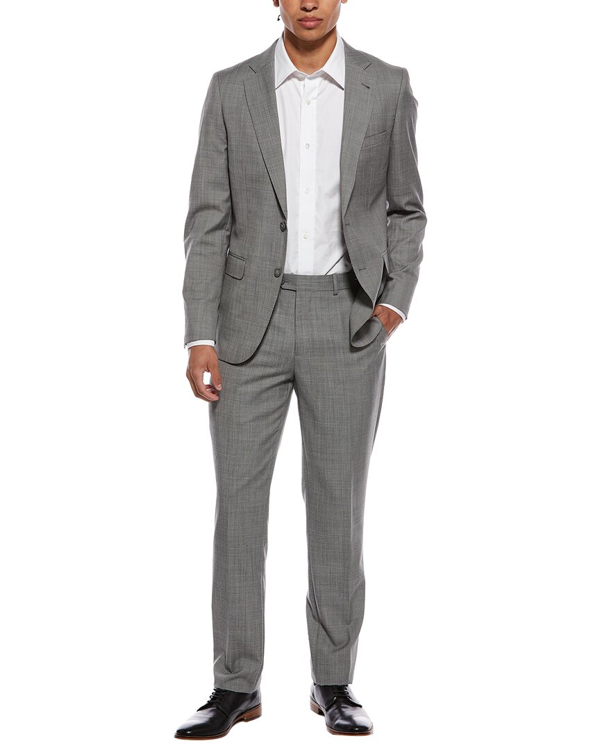 Zanetti 2pc Wool-Blend Patro Suit with Flat Front Pant