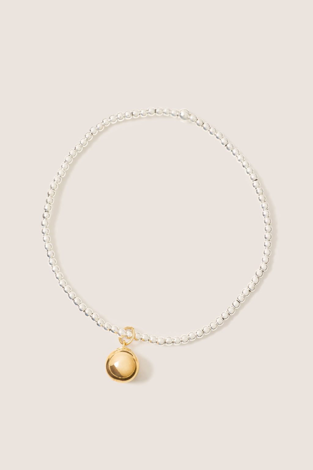 Women's Classic Mixed Metal 2mm Bracelet w. Bead