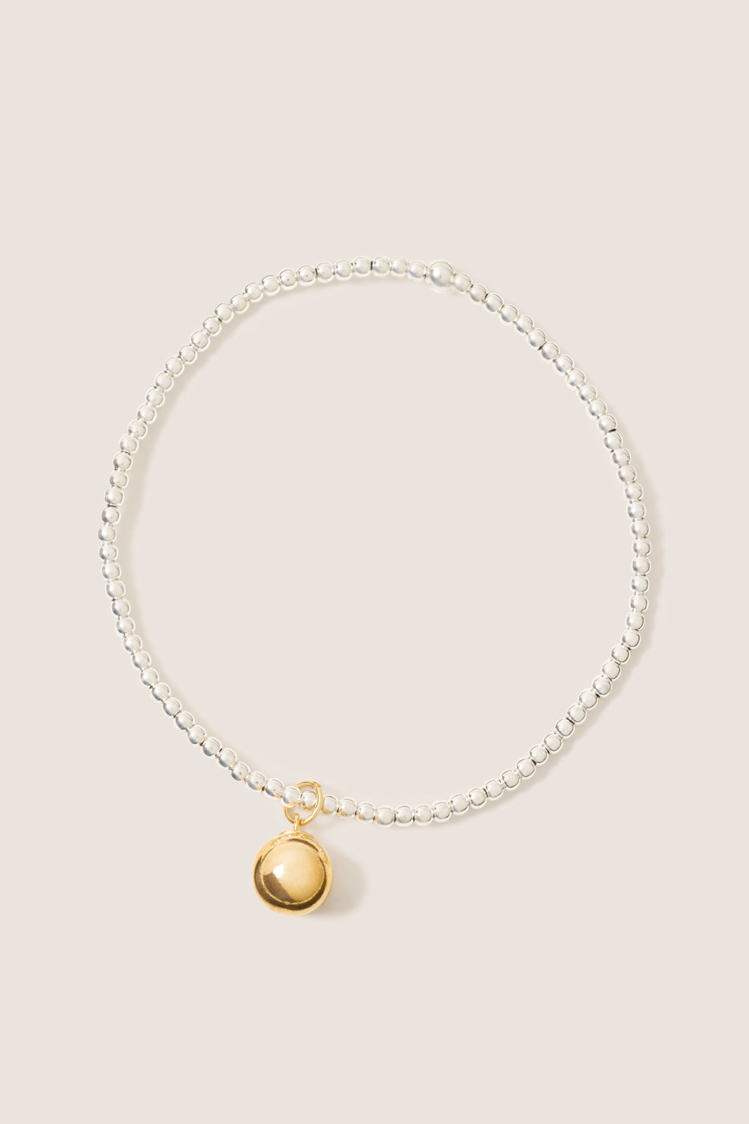 Women's Classic Mixed Metal 2mm Bracelet w. Bead