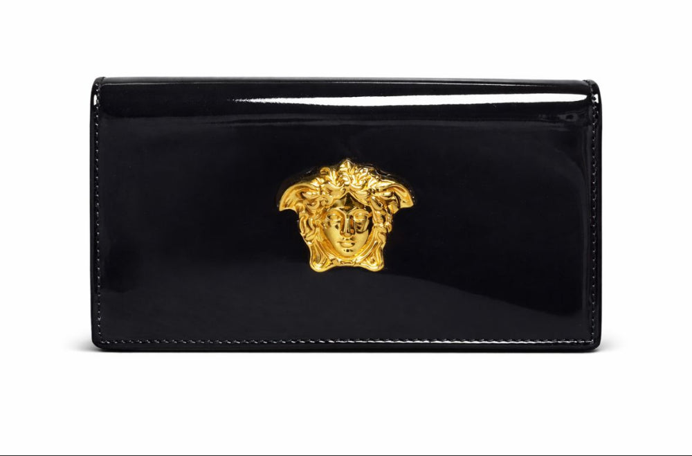Versace Patent Leather Medusa Chain Wallet
