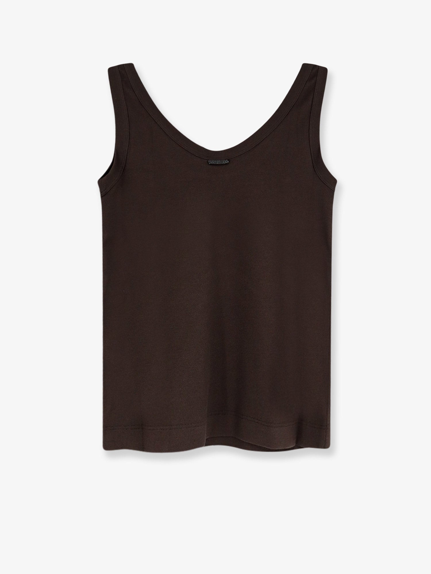 Brunello Cucinelli Women Cotton Blend Tank Top With Back Monili Detail