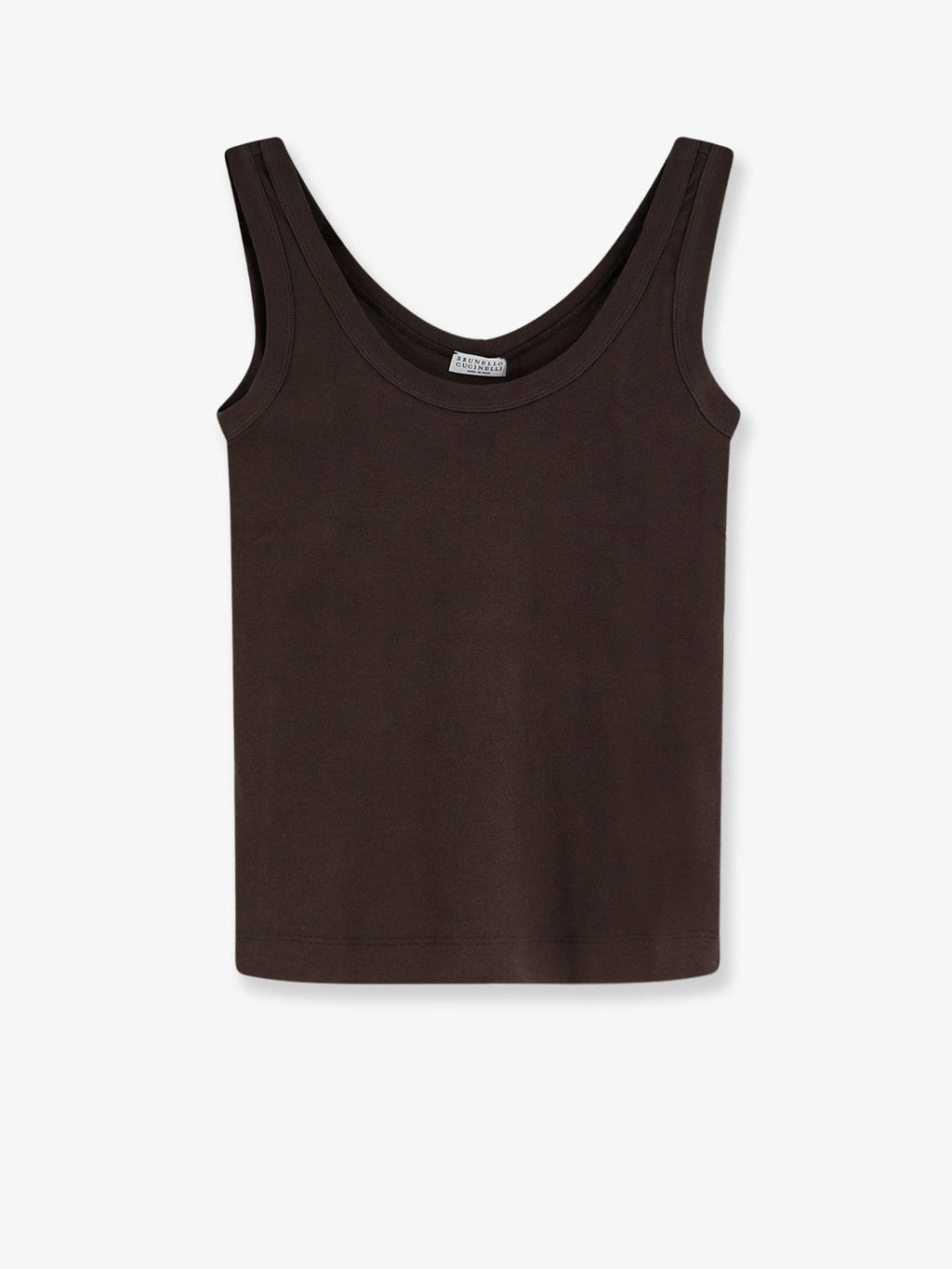 Brunello Cucinelli Women Cotton Blend Tank Top With Back Monili Detail