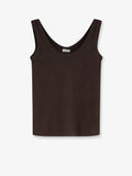 Brunello Cucinelli Women Cotton Blend Tank Top With Back Monili Detail