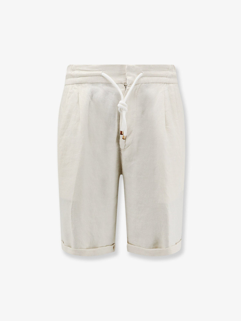 Brunello Cucinelli Men Linen Bermuda Shorts With Drawstring