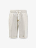 Brunello Cucinelli Men Linen Bermuda Shorts With Drawstring