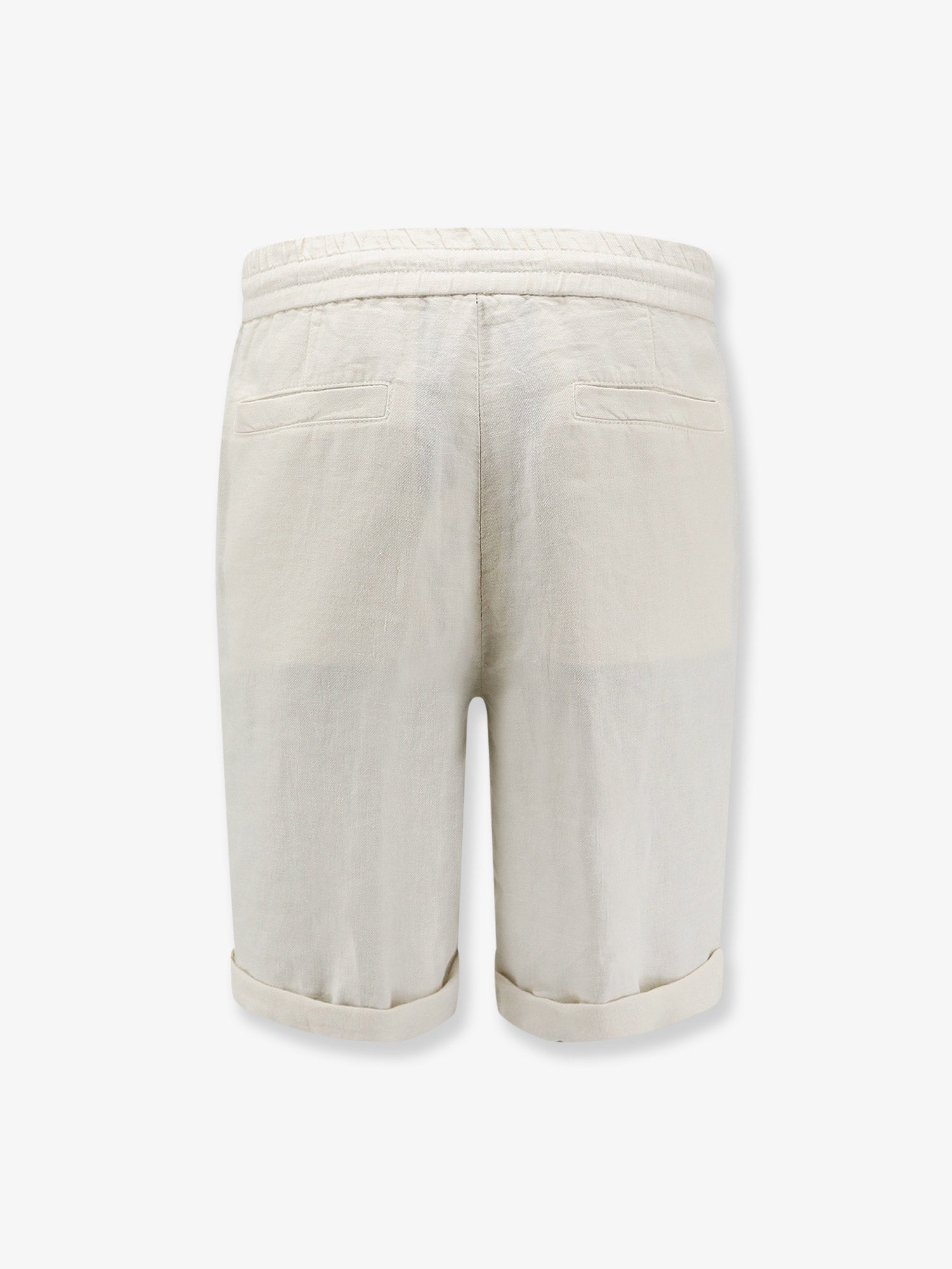 Brunello Cucinelli Men Linen Bermuda Shorts With Drawstring