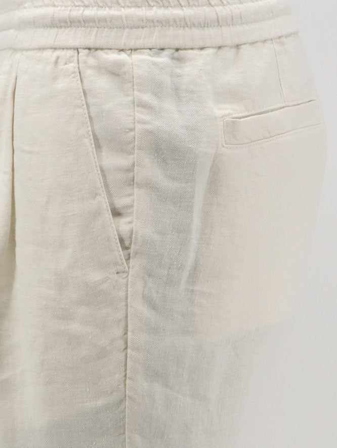 Brunello Cucinelli Men Linen Bermuda Shorts With Drawstring