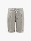Brunello Cucinelli Men Linen Bermuda Shorts With Drawstring