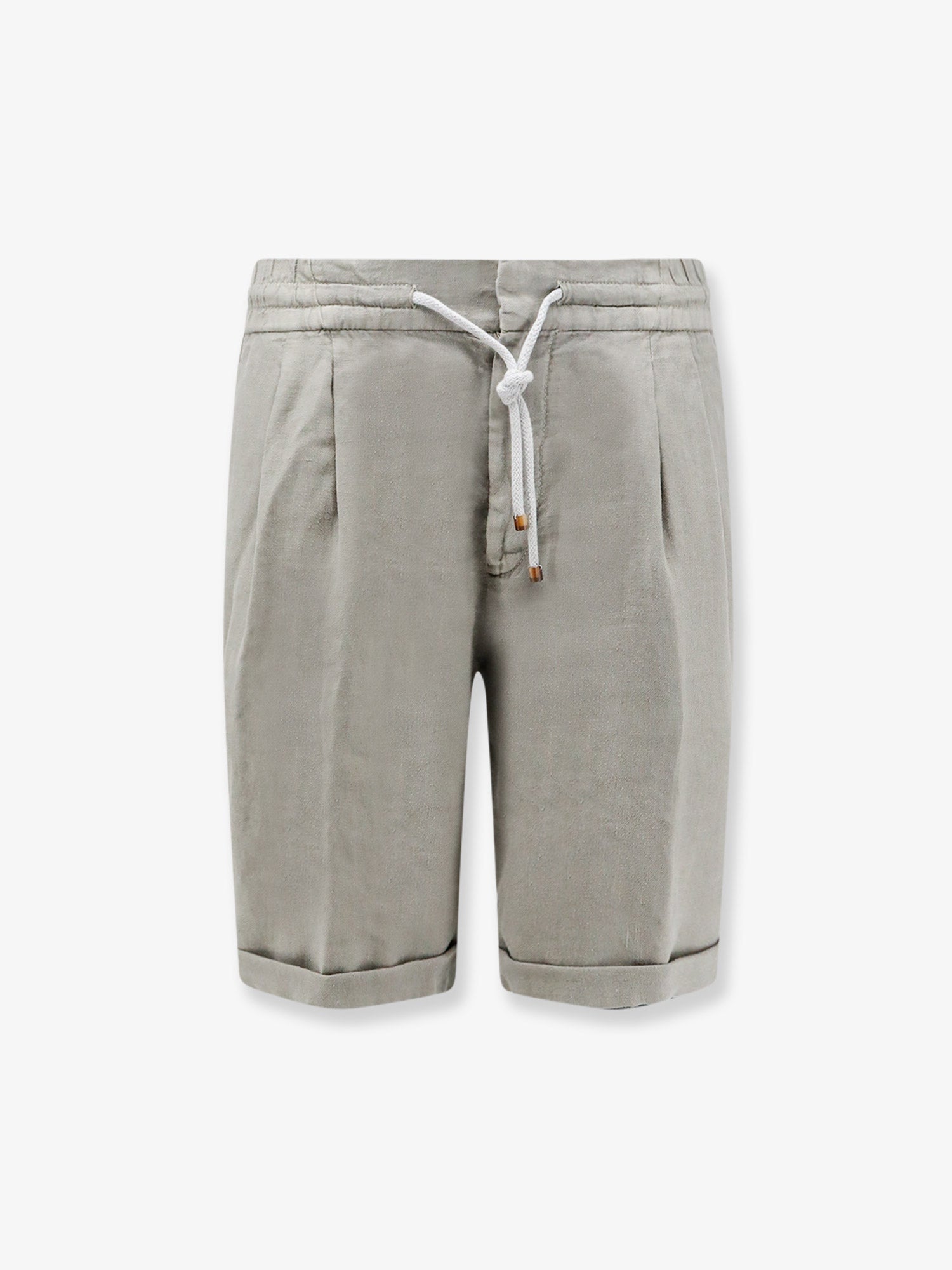 Brunello Cucinelli Men Linen Bermuda Shorts With Drawstring