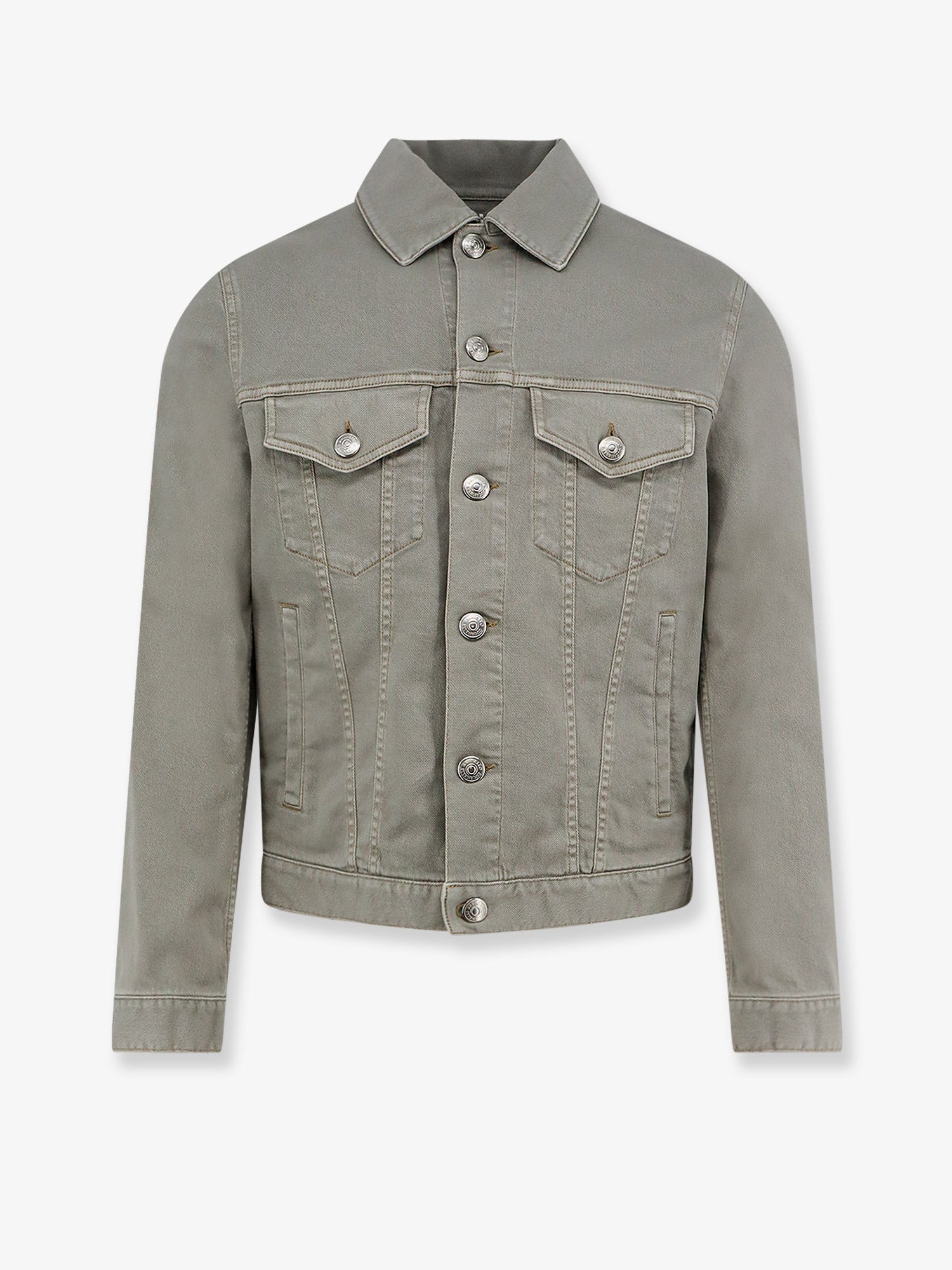 Brunello Cucinelli Men Grey Denim Jacket