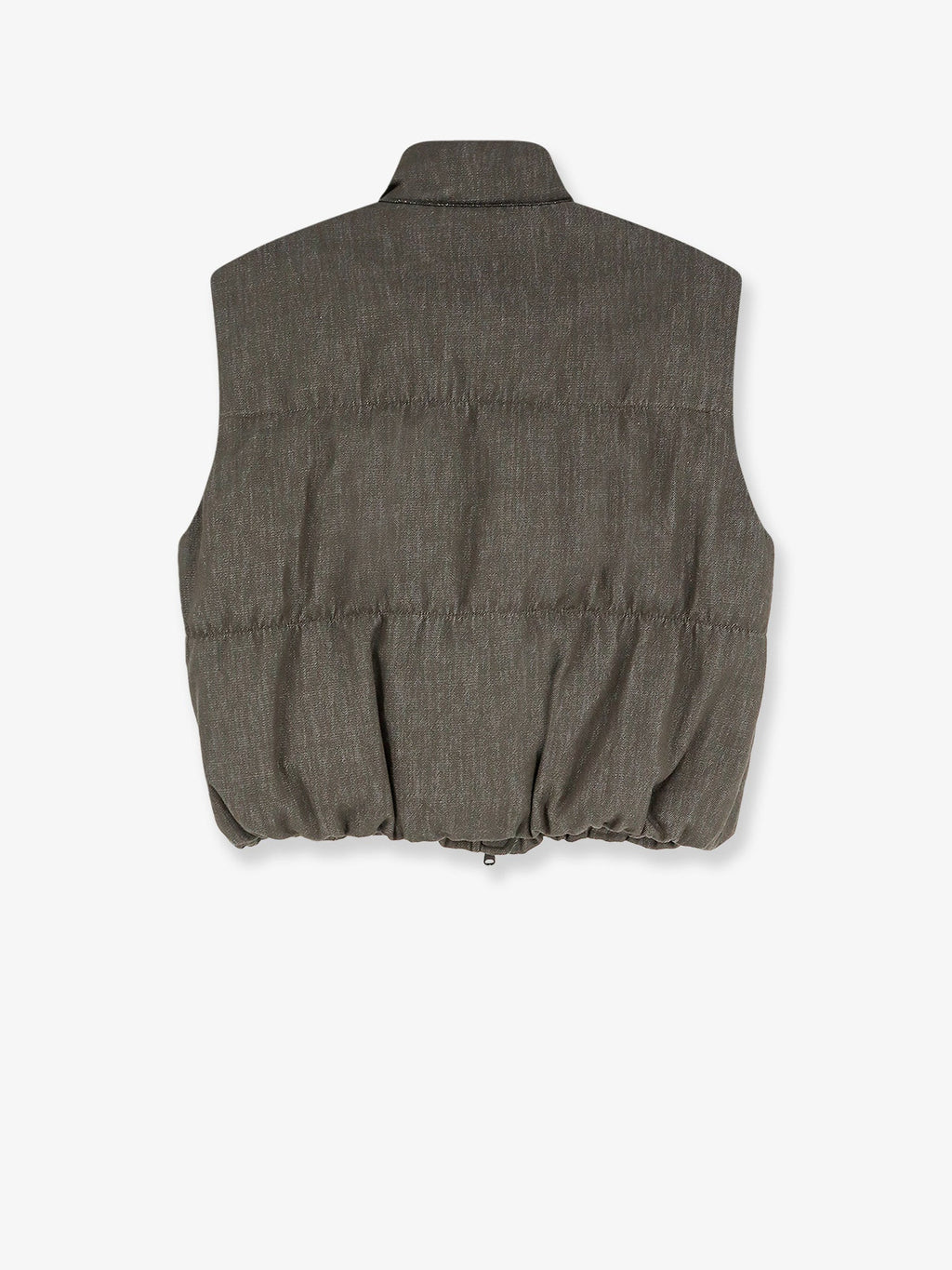 Brunello Cucinelli Women Sleeveless Effect Twill-Denim Down Jacket