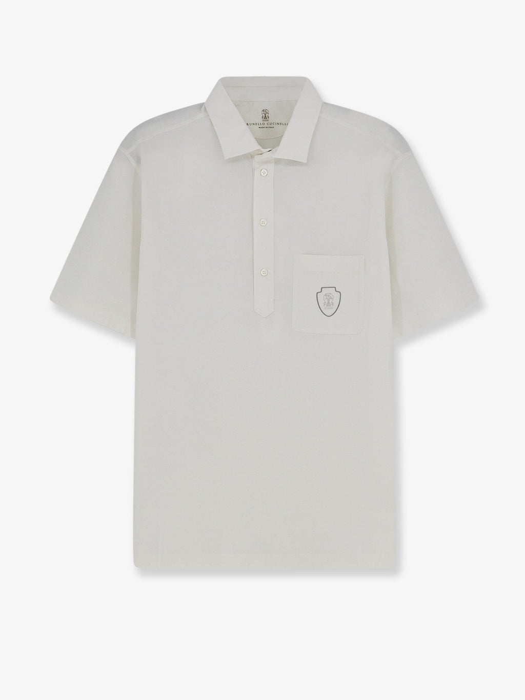 Brunello Cucinelli Men Virgin Wool Polo Shirt With Front Logo Patch