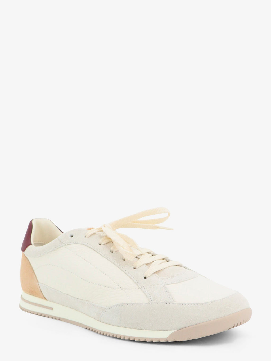 Brunello Cucinelli Men Leather Sneakers With Suede Inserts