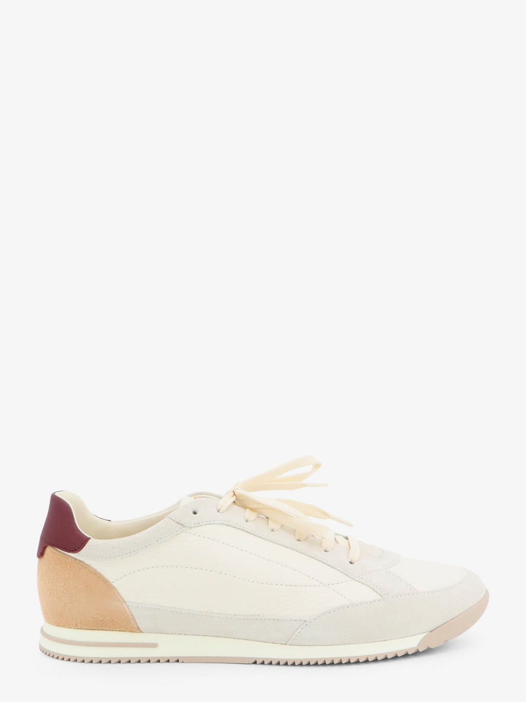 Brunello Cucinelli Men Leather Sneakers With Suede Inserts