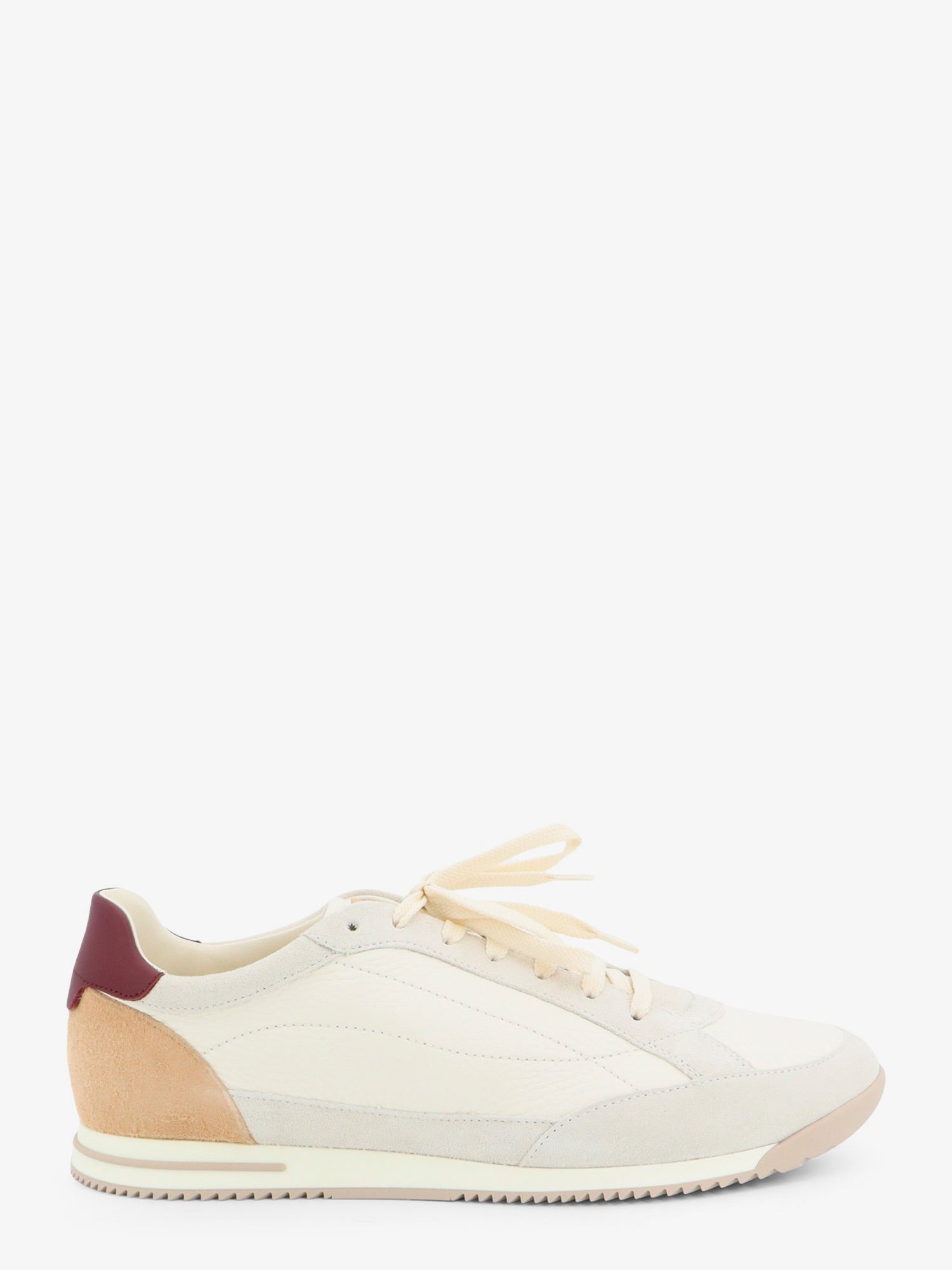 Brunello Cucinelli Men Leather Sneakers With Suede Inserts