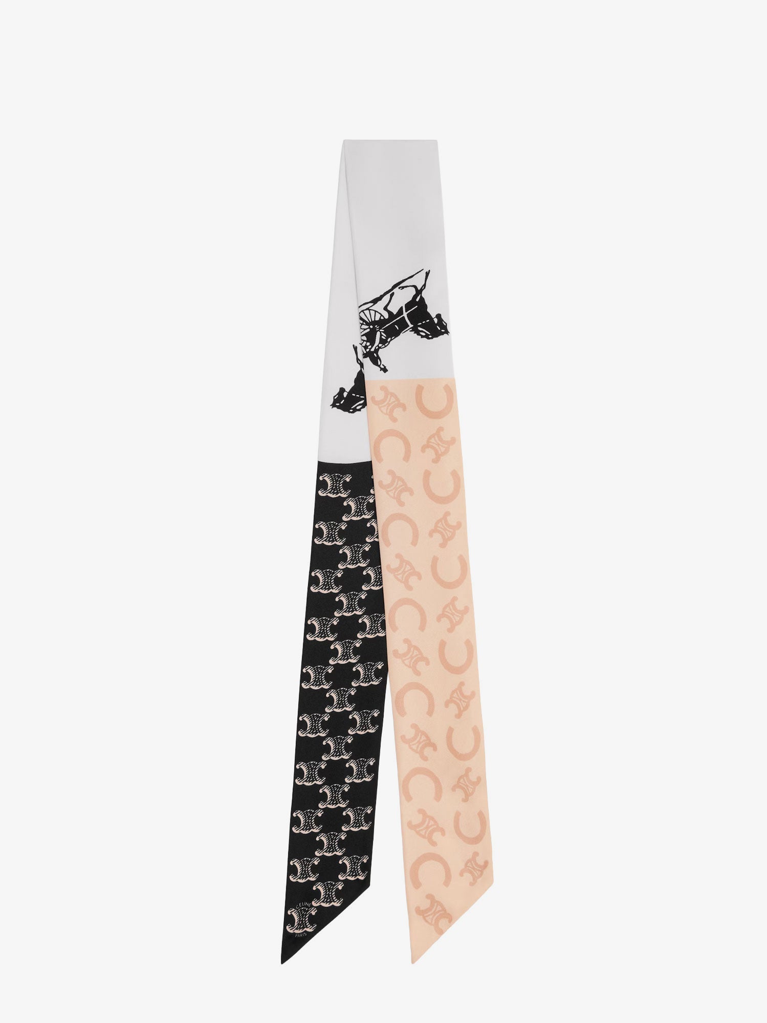 Celine Women Silk Scarf With All-Over Triomphe Logo