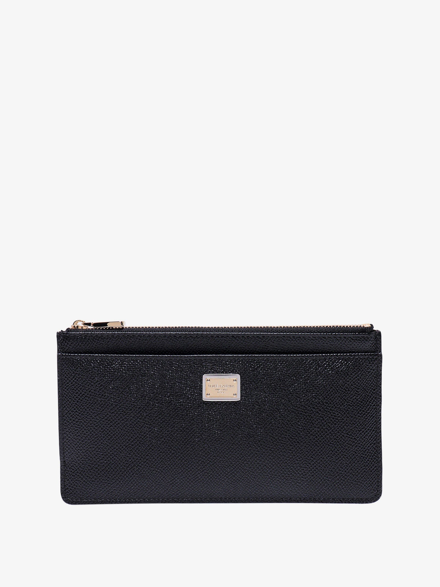 Dolce & Gabbana Women Hammered Leather Card Holder With Metal Tag