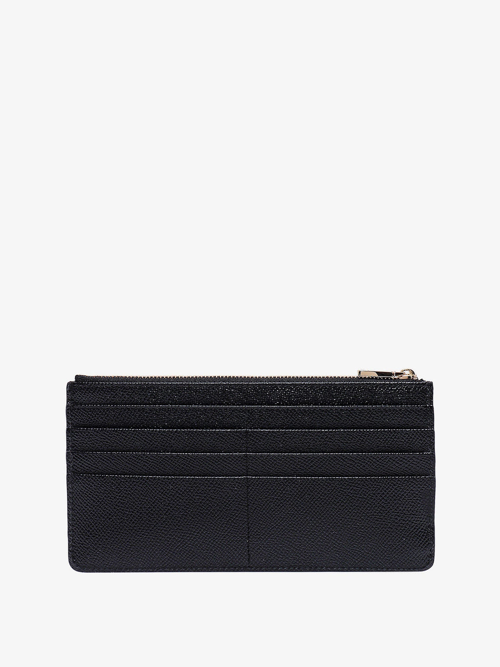 Dolce & Gabbana Women Hammered Leather Card Holder With Metal Tag