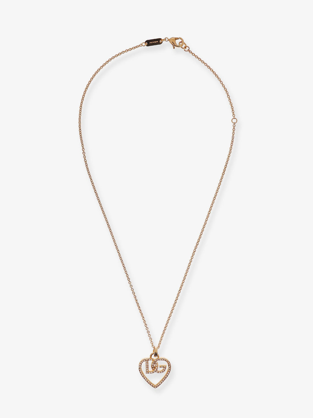 Dolce & Gabbana Women Gold Brass Necklace With Rhinestones
