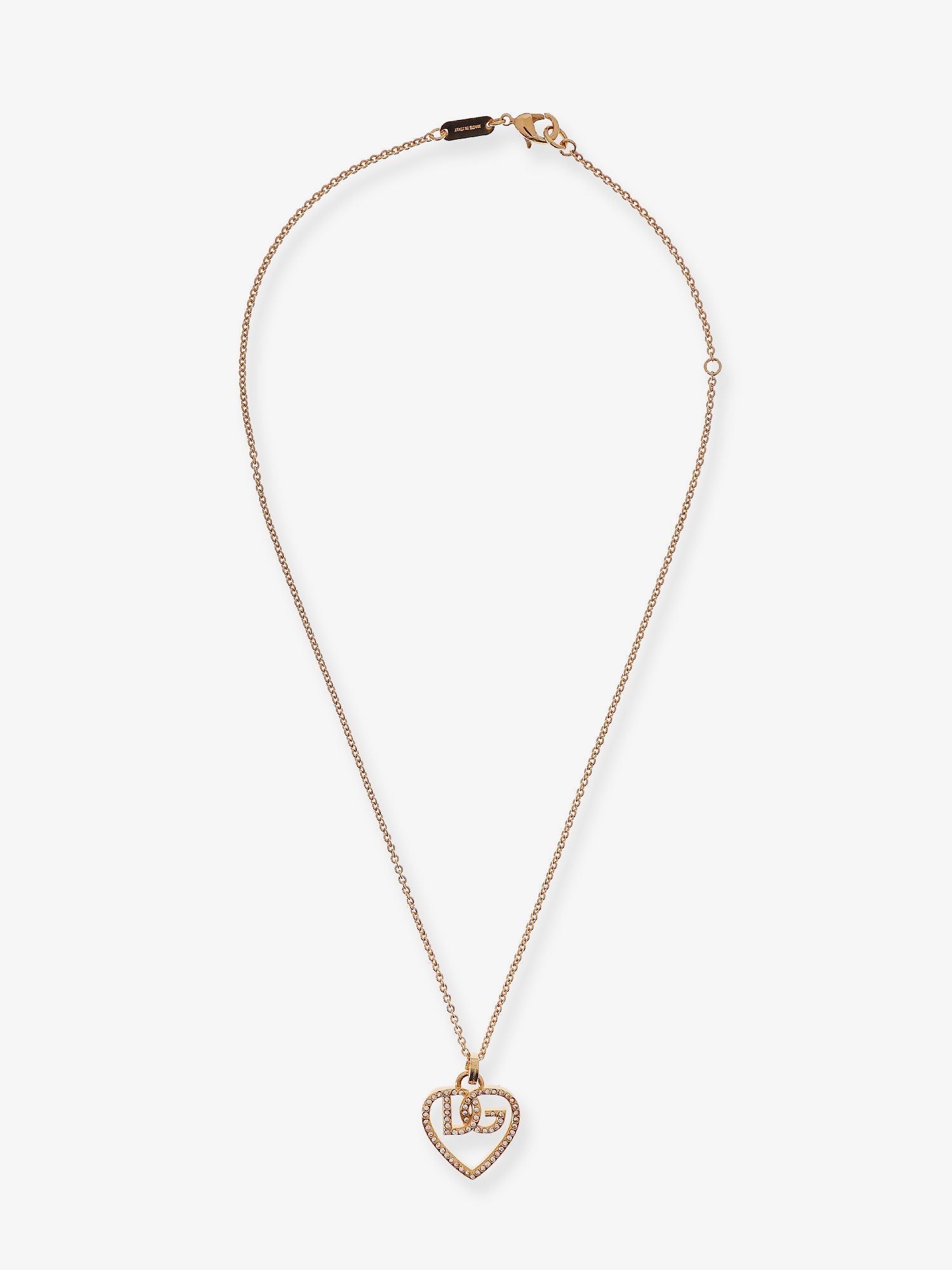 Dolce & Gabbana Women Gold Brass Necklace With Rhinestones