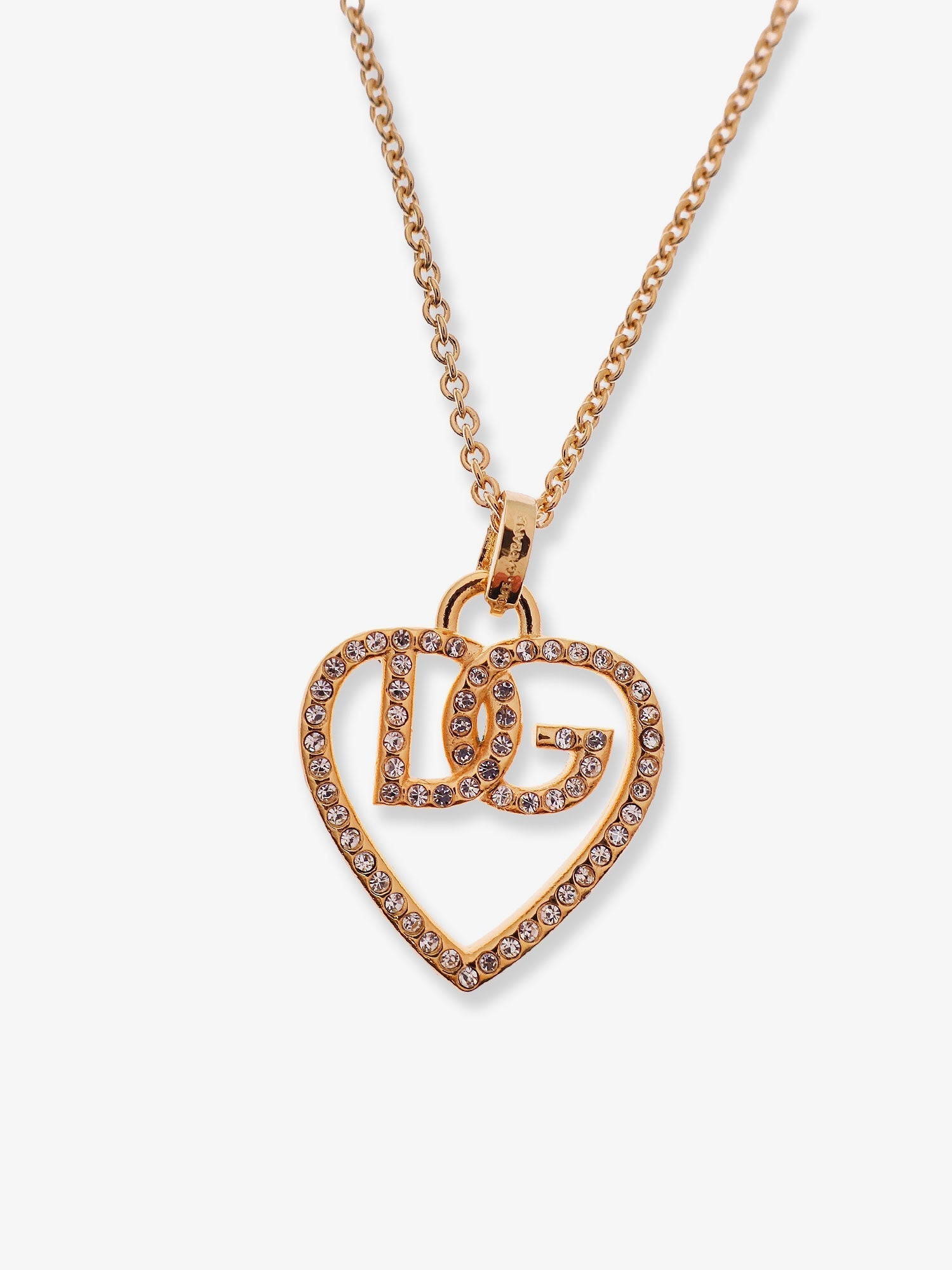 Dolce & Gabbana Women Gold Brass Necklace With Rhinestones