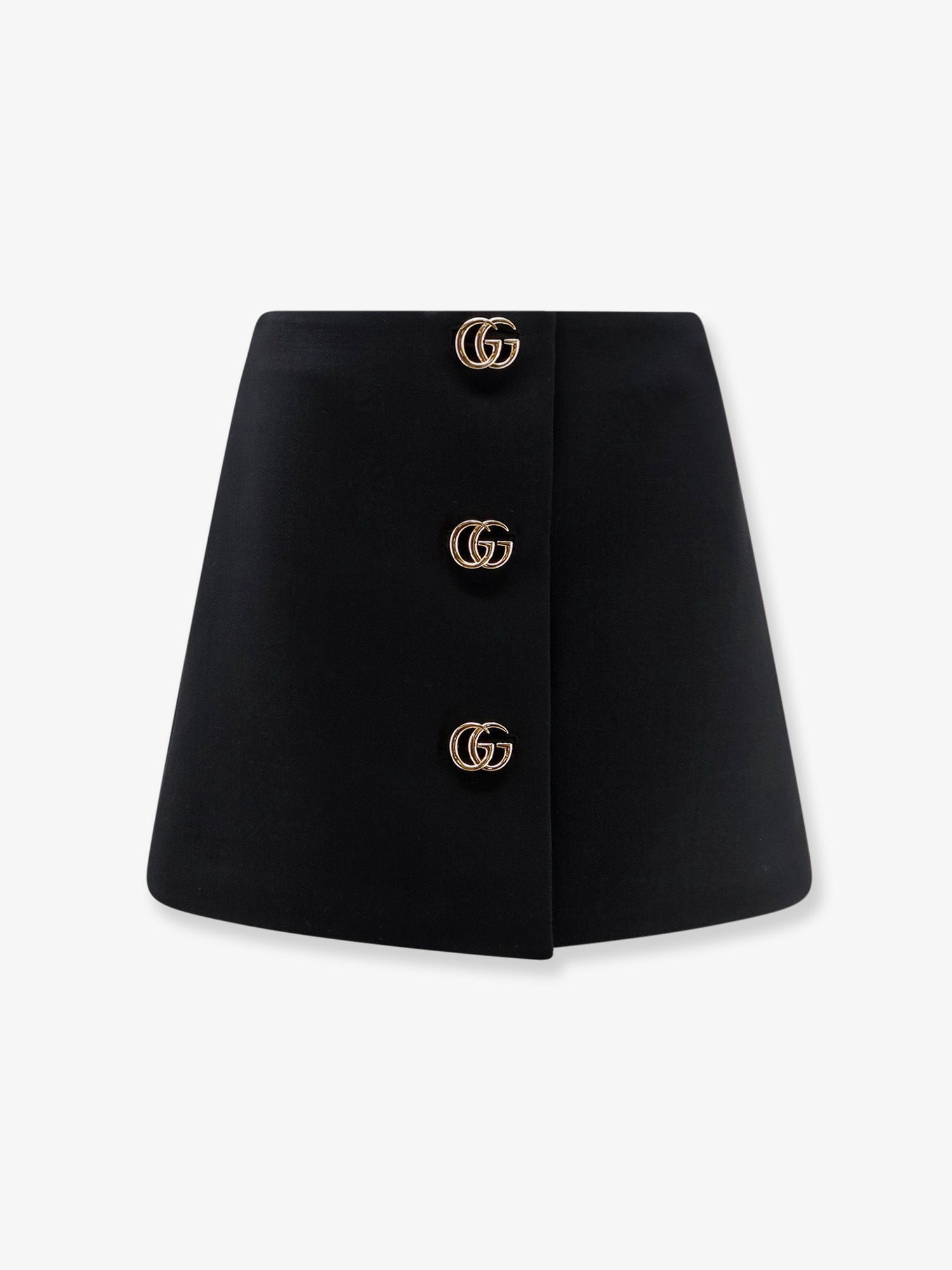 Gucci Women Wool Crepe Skirt With Double G Button