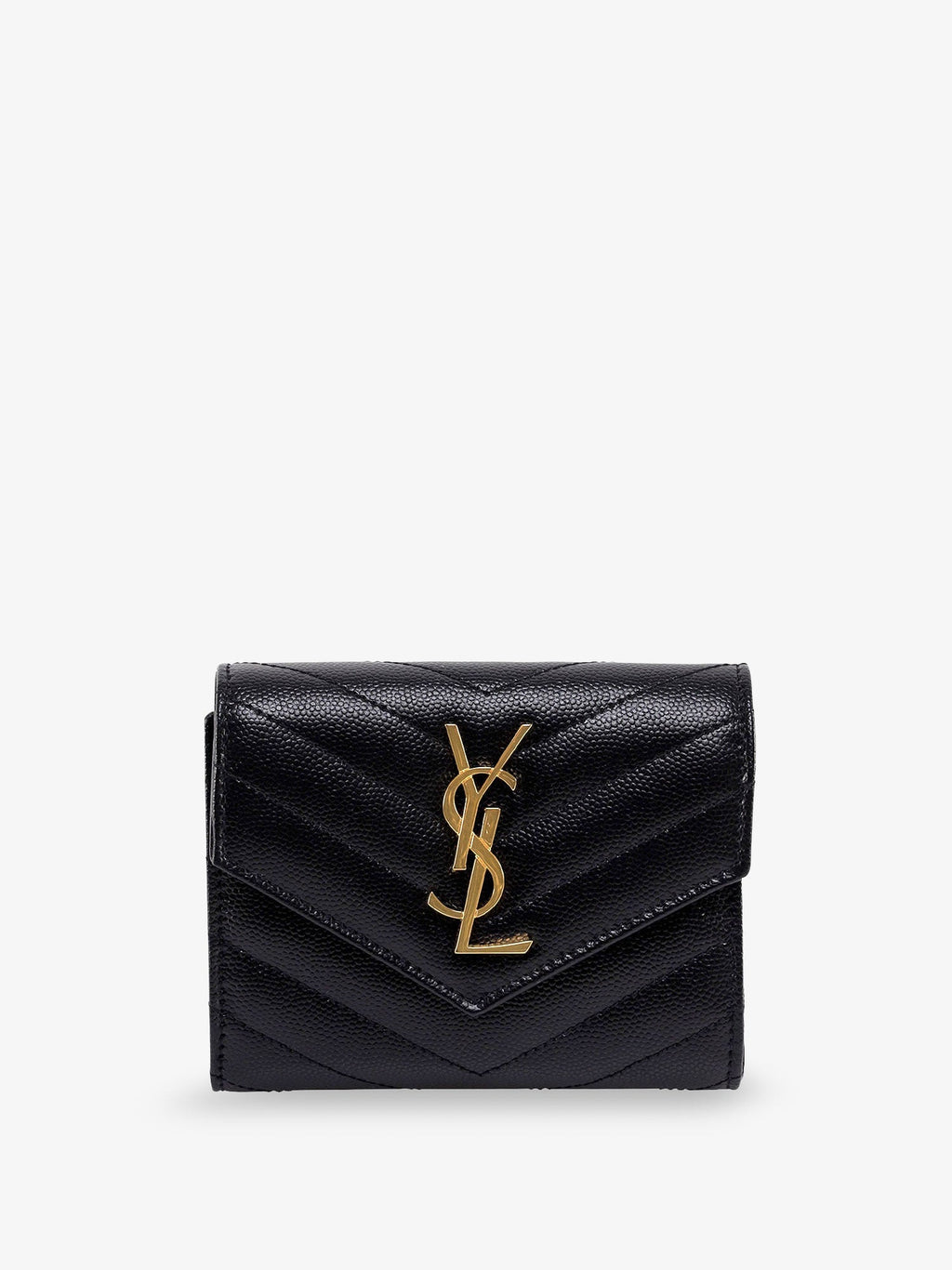 Saint Laurent Women Leather Wallet With Cassandre Logo On The Front