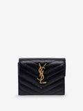 Saint Laurent Women Leather Wallet With Cassandre Logo On The Front