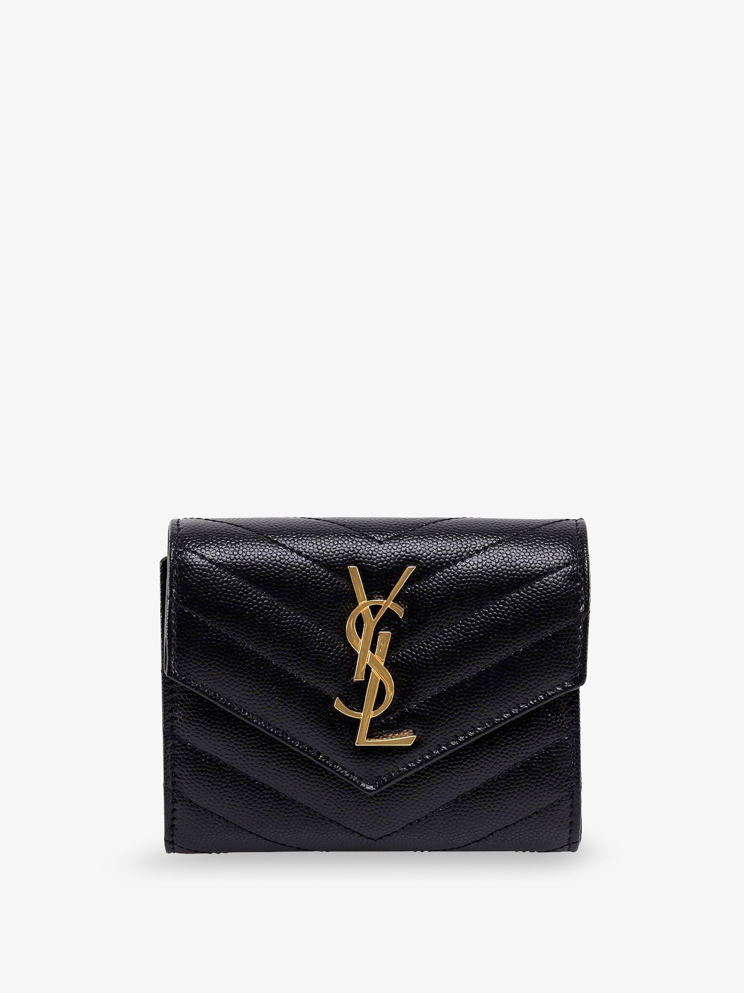 Saint Laurent Women Leather Wallet With Cassandre Logo On The Front