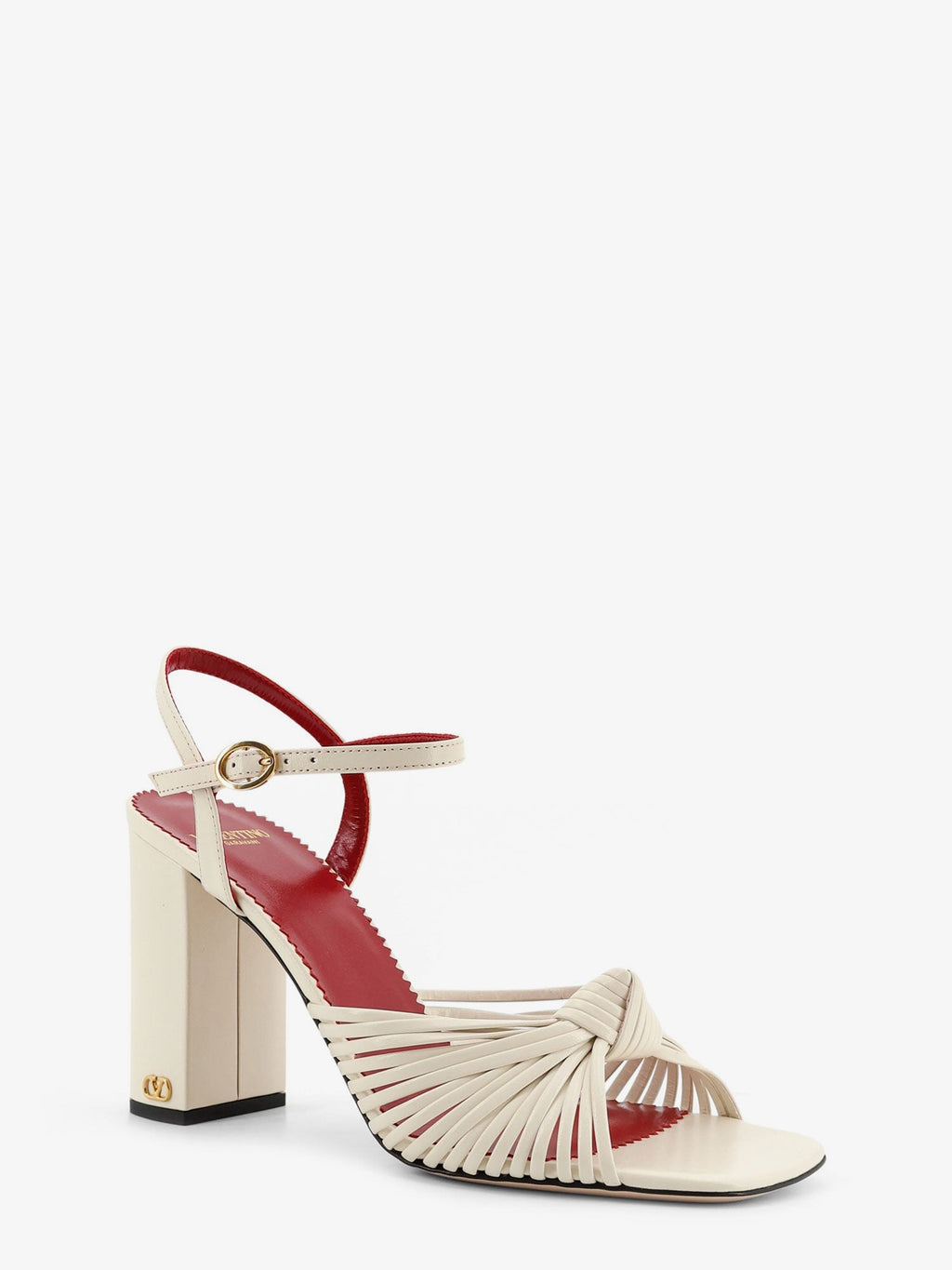 Valentino Garavani Women Vg Annet Leather Sandals With Metal Vlogo