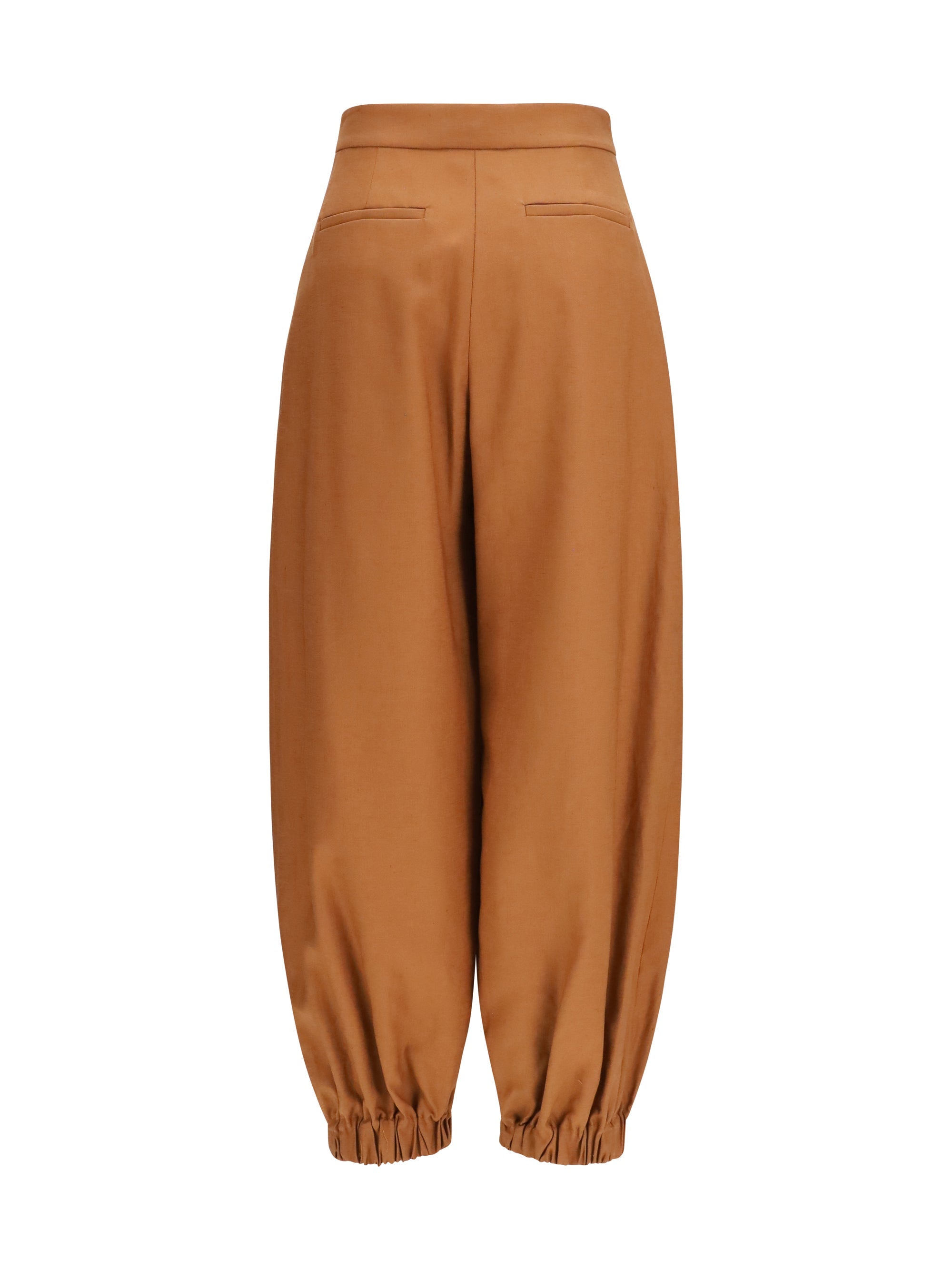Fendi Women Cotton And Linen Balloon Pants