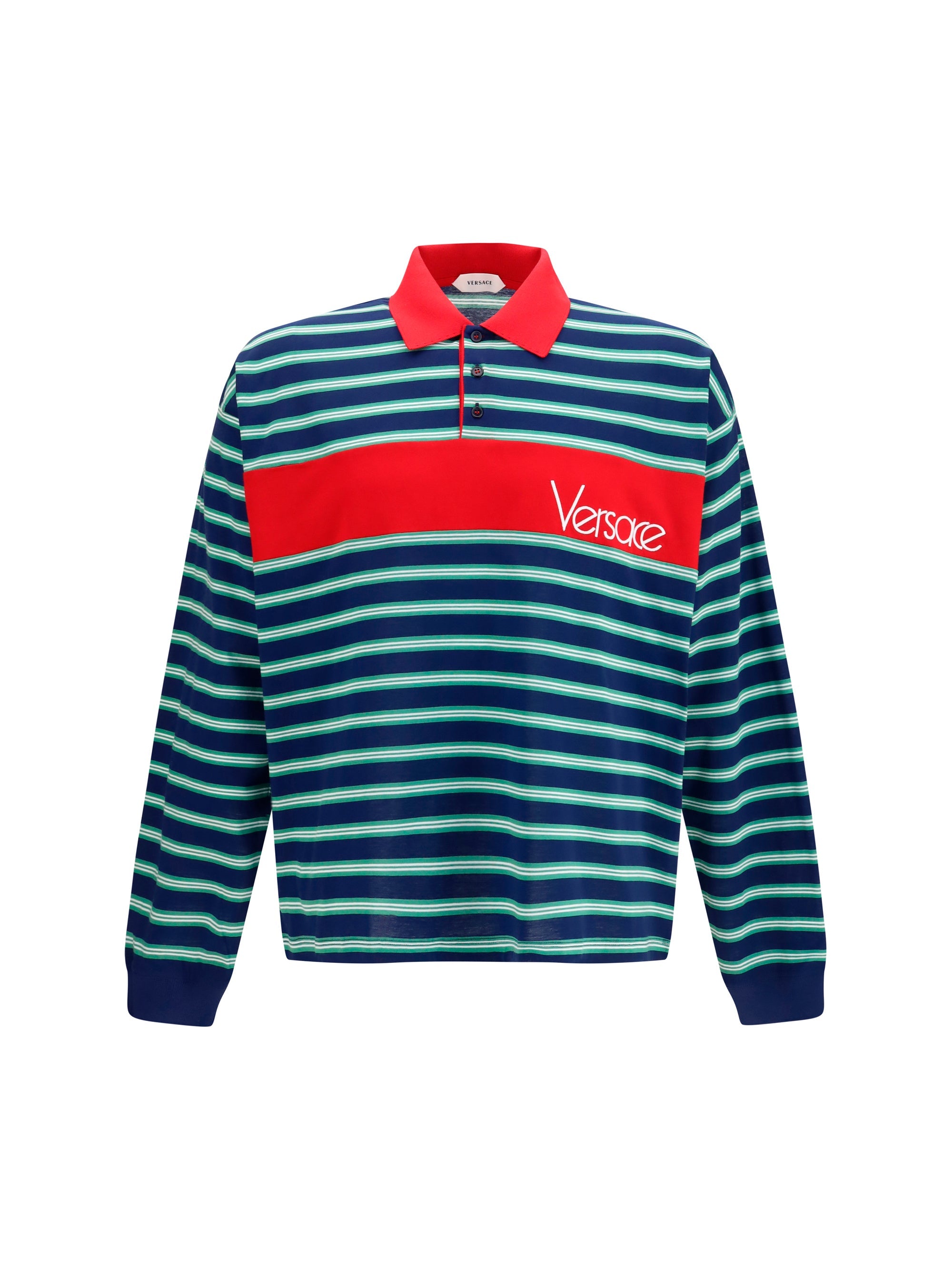 Versace Men Striped Cotton Polo