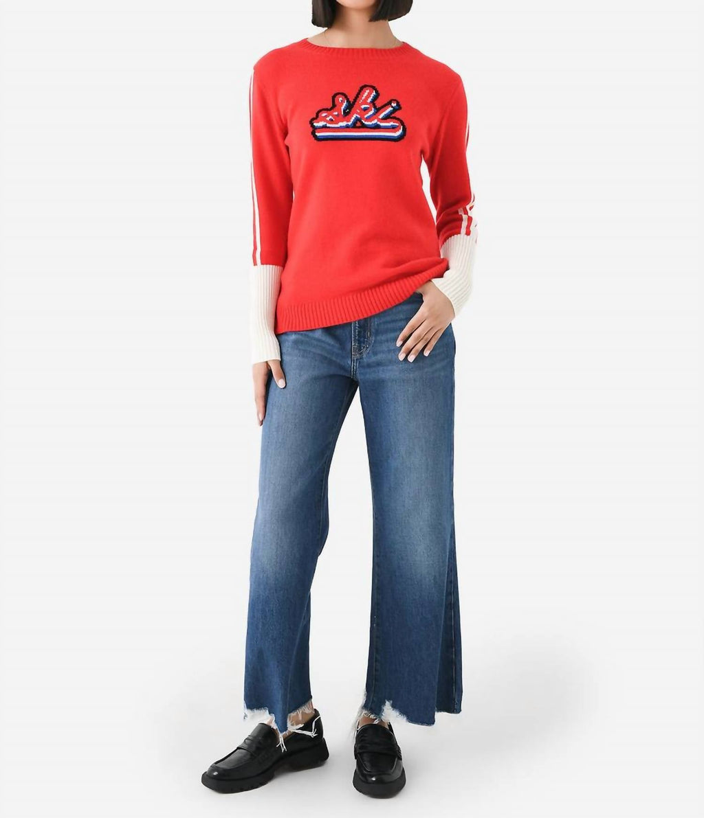 Apres Crew Sweater In Red