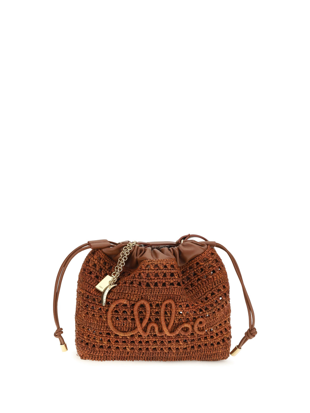 Chloé Women Raffia Drawstring Shoulder Bag