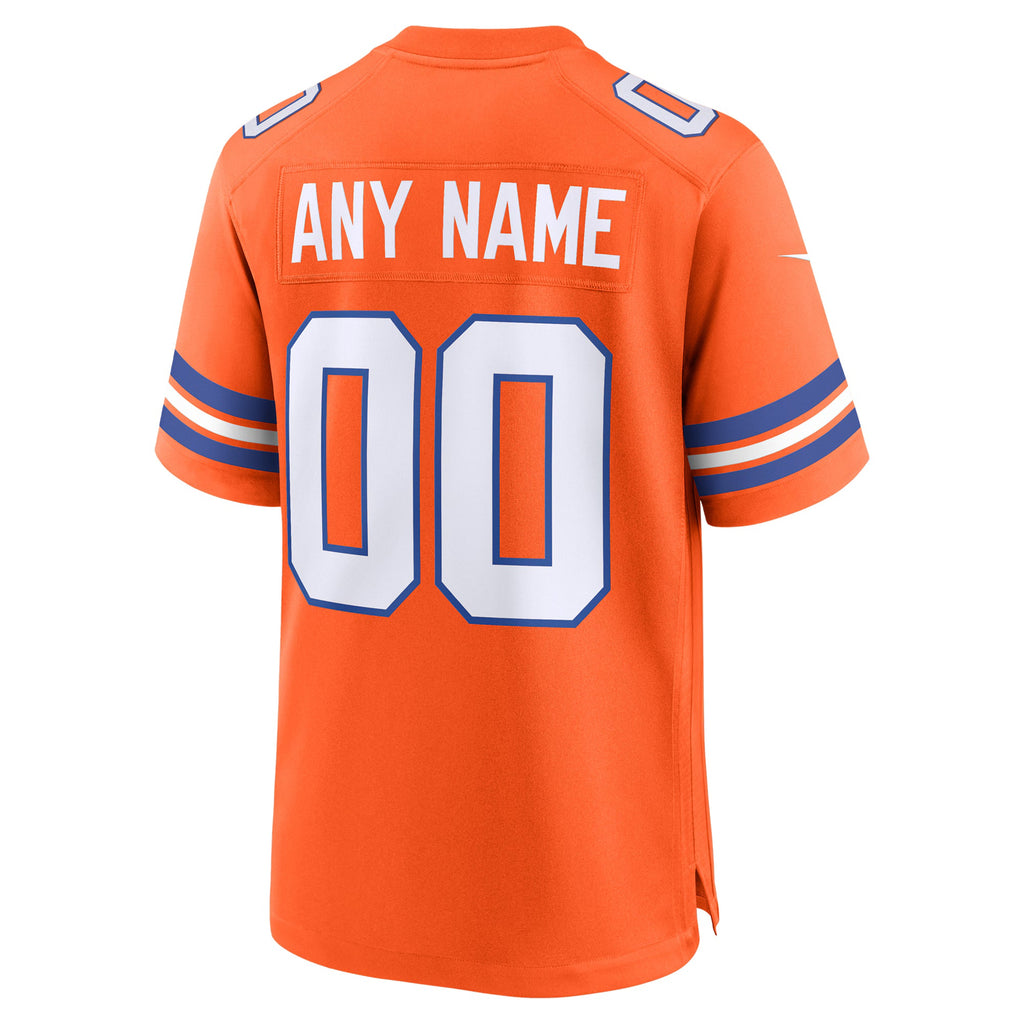 Denver Broncos Orange Mile High Collection 1977 Throwback Custom Game Jersey