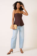 Women's Kai Strapless Button Front Top